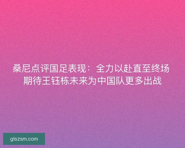 桑尼点评国足表现:全力以赴直至终场 期待王钰栋未来为中国队更多出战 桑尼点评国足表现:全力以赴直至终场 期待王钰栋未来为中国队更多出战