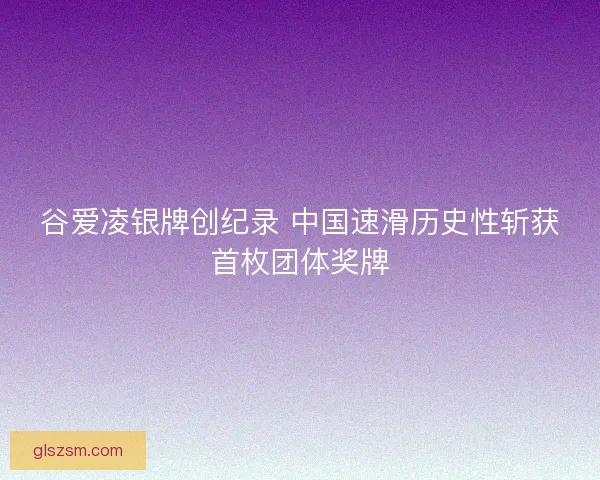 谷爱凌银牌创纪录 中国速滑历史性斩获首枚团体奖牌
